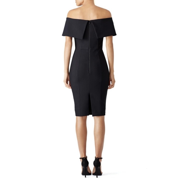 MISHA Off the Shoulder Sheath Black Dress - Picture 2 of 13